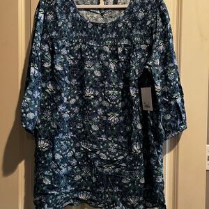 Kohl's Blue Bell Sleeve 3/4 Sleeve Smocked Tunic